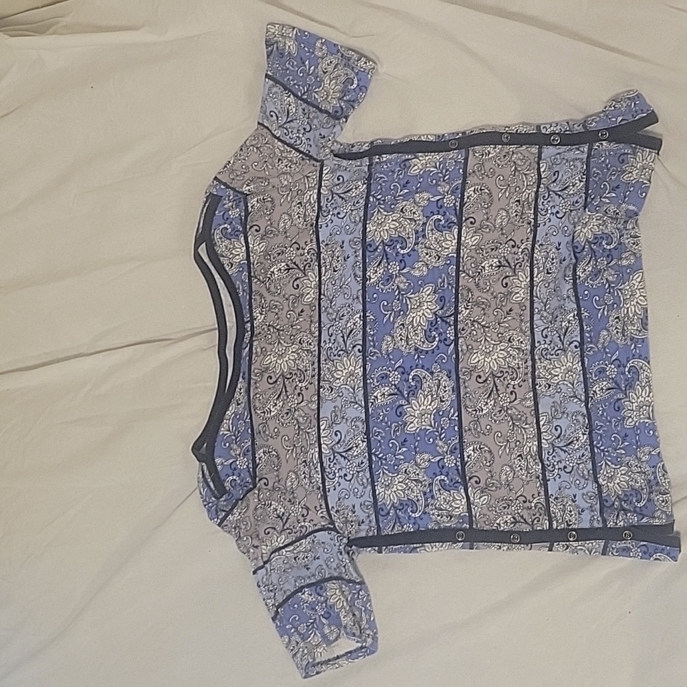Croft & Barrow XL Striped Paisley Tee Shirt